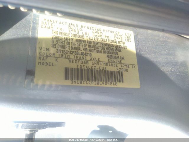 Photo 8 VIN: 3N1BC1CP3BL404210 - NISSAN VERSA 