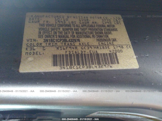 Photo 8 VIN: 3N1BC1CP3BL432976 - NISSAN VERSA 