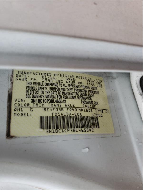 Photo 9 VIN: 3N1BC1CP3BL465542 - NISSAN VERSA S 