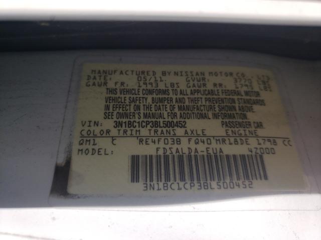 Photo 9 VIN: 3N1BC1CP3BL500452 - NISSAN VERSA S 