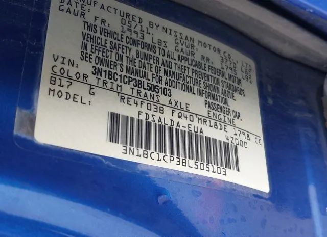 Photo 8 VIN: 3N1BC1CP3BL505103 - NISSAN VERSA 