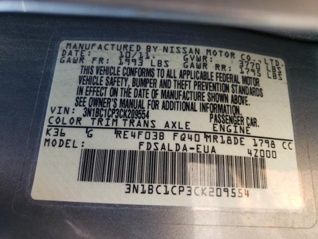 Photo 11 VIN: 3N1BC1CP3CK209554 - NISSAN VERSA S 