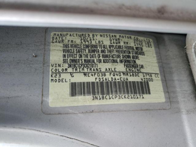 Photo 11 VIN: 3N1BC1CP3CK210171 - NISSAN VERSA S 