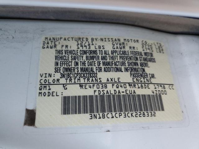 Photo 11 VIN: 3N1BC1CP3CK228332 - NISSAN VERSA S 