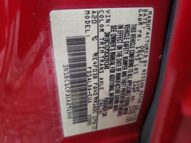 Photo 9 VIN: 3N1BC1CP3CK291348 - NISSAN VERSA S 