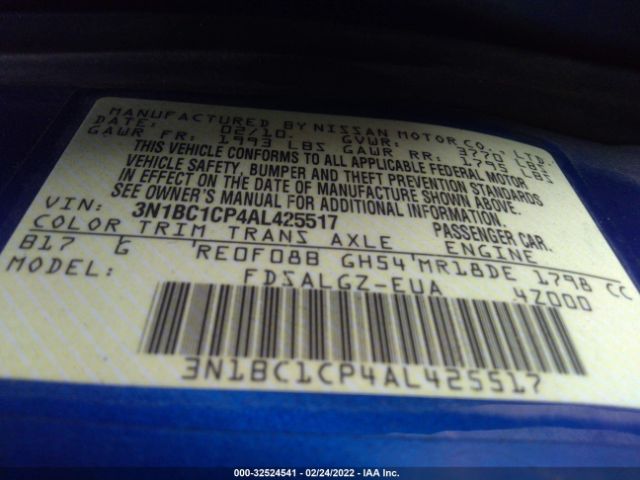 Photo 8 VIN: 3N1BC1CP4AL425517 - NISSAN VERSA 