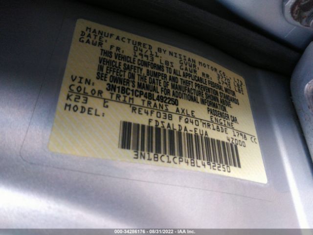 Photo 8 VIN: 3N1BC1CP4BL492250 - NISSAN VERSA 