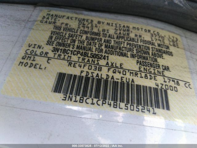 Photo 8 VIN: 3N1BC1CP4BL505241 - NISSAN VERSA 