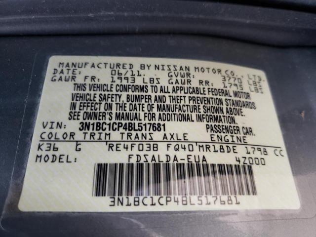 Photo 9 VIN: 3N1BC1CP4BL517681 - NISSAN VERSA S 