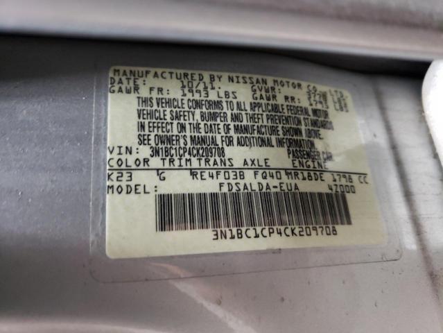 Photo 12 VIN: 3N1BC1CP4CK209708 - NISSAN VERSA 