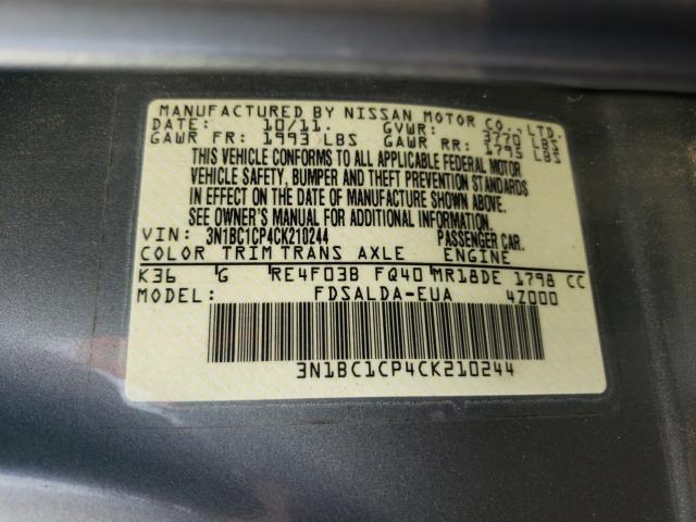 Photo 9 VIN: 3N1BC1CP4CK210244 - NISSAN VERSA S 