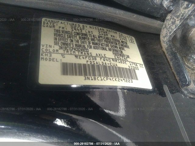 Photo 8 VIN: 3N1BC1CP4CK249223 - NISSAN VERSA 