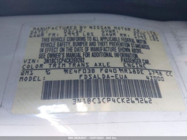 Photo 8 VIN: 3N1BC1CP4CK269262 - NISSAN VERSA 