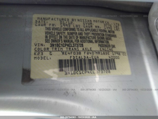 Photo 8 VIN: 3N1BC1CP4CL373728 - NISSAN VERSA 