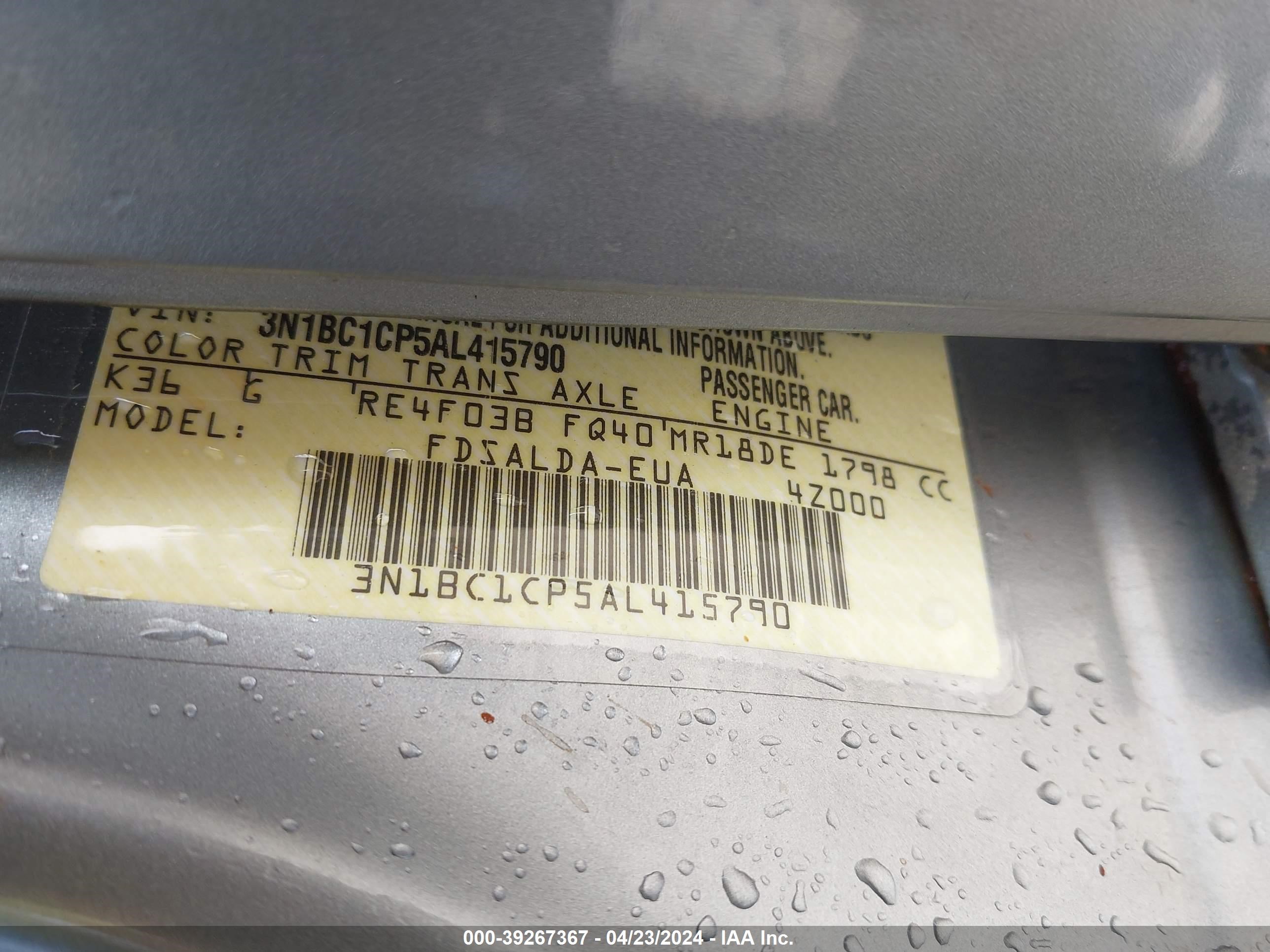 Photo 8 VIN: 3N1BC1CP5AL415790 - NISSAN VERSA 