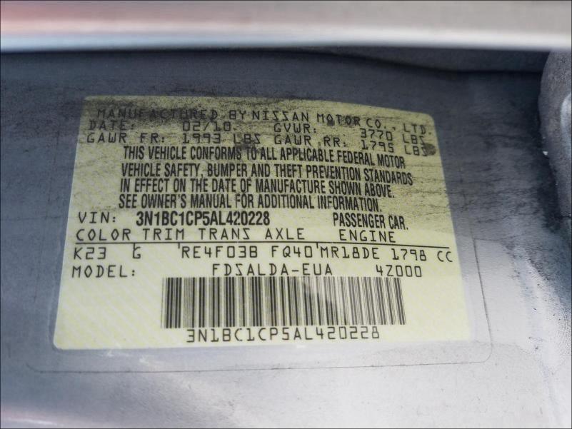 Photo 9 VIN: 3N1BC1CP5AL420228 - NISSAN VERSA S 