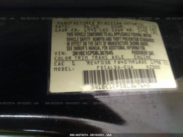 Photo 8 VIN: 3N1BC1CP5BL367645 - NISSAN VERSA 