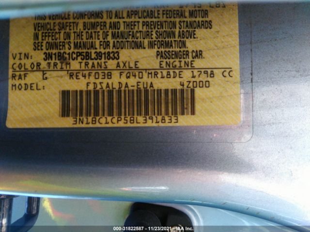 Photo 8 VIN: 3N1BC1CP5BL391833 - NISSAN VERSA 