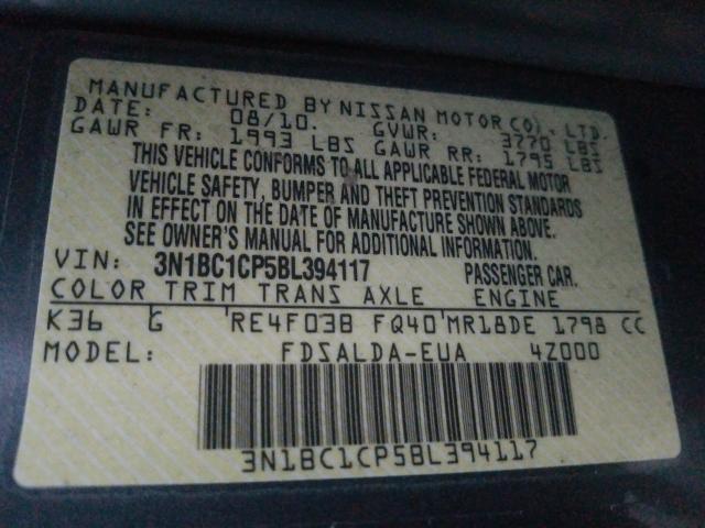 Photo 9 VIN: 3N1BC1CP5BL394117 - NISSAN VERSA S 