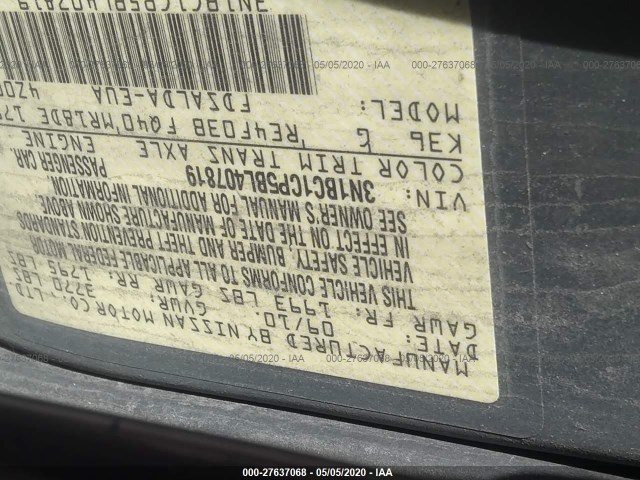 Photo 8 VIN: 3N1BC1CP5BL407819 - NISSAN VERSA 