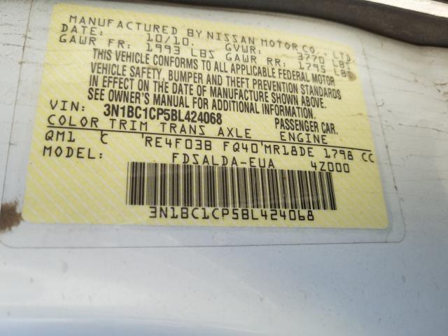 Photo 9 VIN: 3N1BC1CP5BL424068 - NISSAN VERSA S 