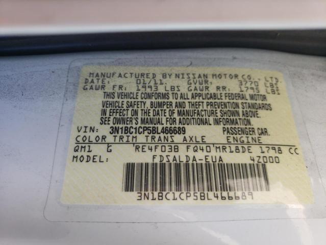 Photo 9 VIN: 3N1BC1CP5BL466689 - NISSAN VERSA S 