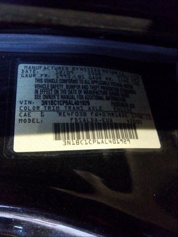 Photo 9 VIN: 3N1BC1CP6AL401929 - NISSAN VERSA S 