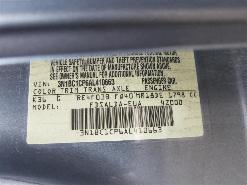 Photo 9 VIN: 3N1BC1CP6AL410663 - NISSAN VERSA S 