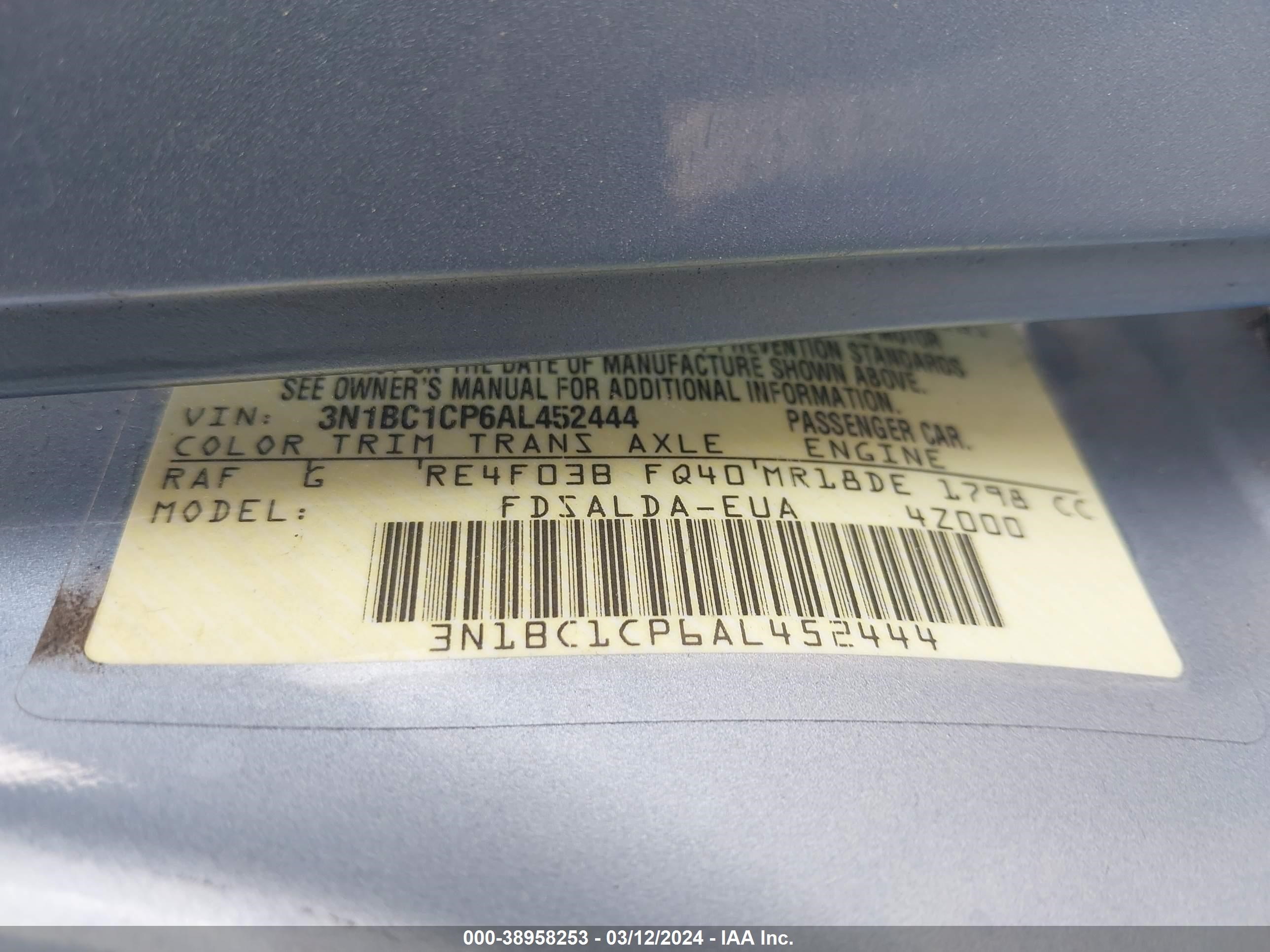 Photo 8 VIN: 3N1BC1CP6AL452444 - NISSAN VERSA 