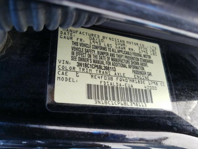 Photo 9 VIN: 3N1BC1CP6BL398113 - NISSAN VERSA S 