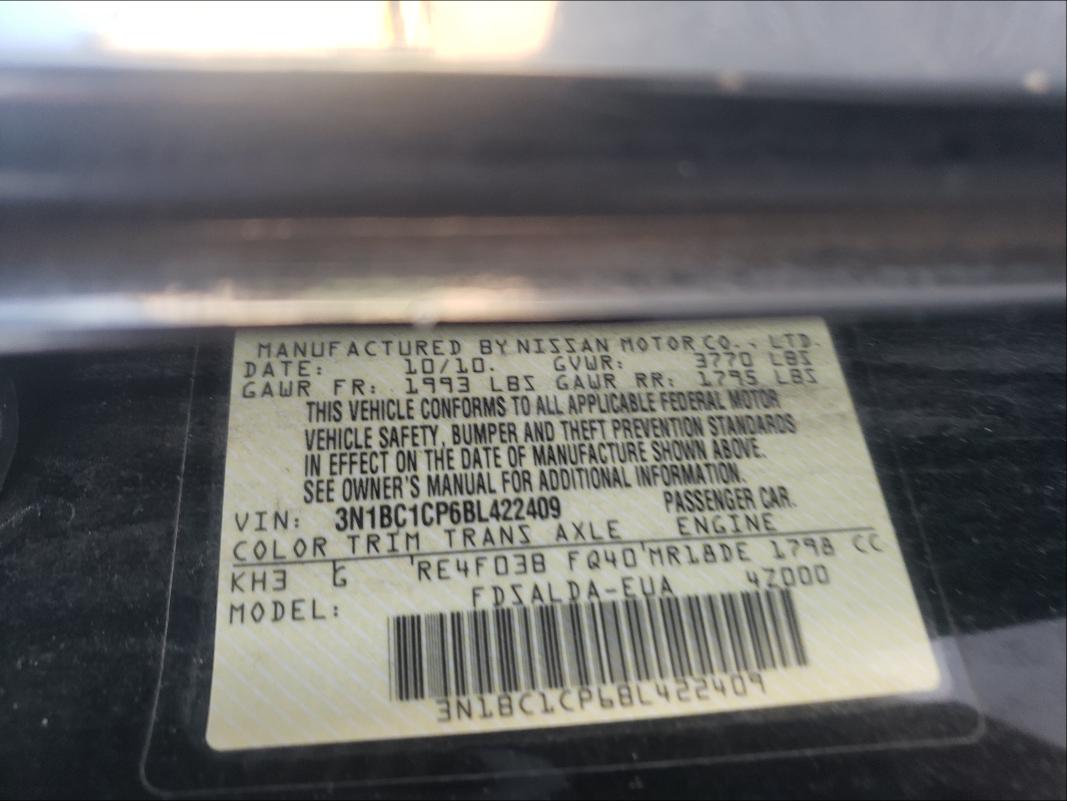 Photo 9 VIN: 3N1BC1CP6BL422409 - NISSAN VERSA 