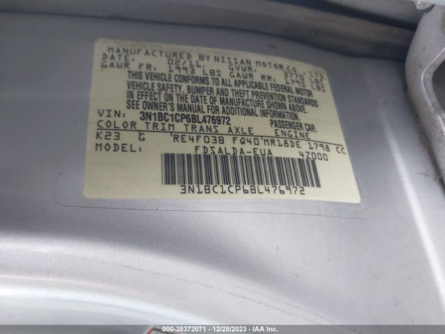 Photo 8 VIN: 3N1BC1CP6BL476972 - NISSAN VERSA 