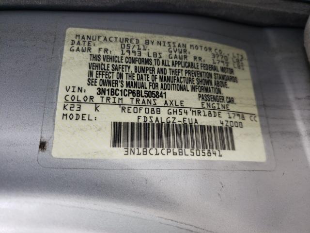 Photo 9 VIN: 3N1BC1CP6BL505841 - NISSAN VERSA S 