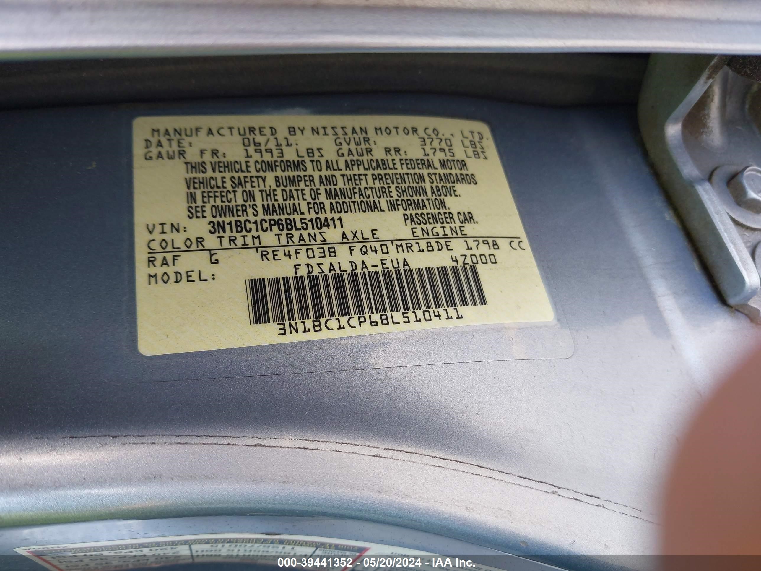 Photo 8 VIN: 3N1BC1CP6BL510411 - NISSAN VERSA 