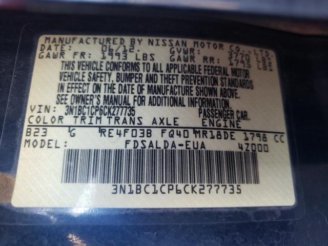 Photo 9 VIN: 3N1BC1CP6CK277735 - NISSAN VERSA S 