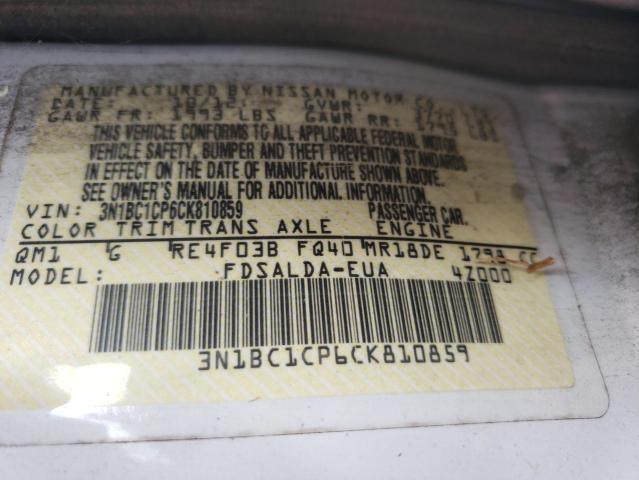 Photo 9 VIN: 3N1BC1CP6CK810859 - NISSAN VERSA S 