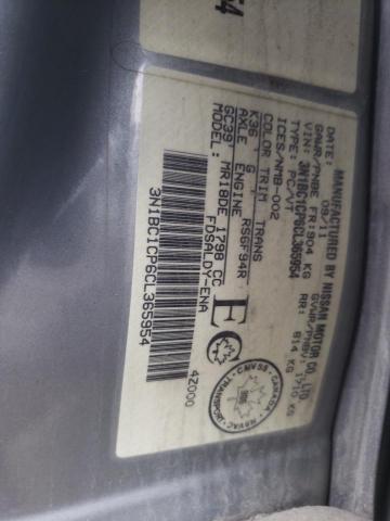 Photo 11 VIN: 3N1BC1CP6CL365954 - NISSAN VERSA S 