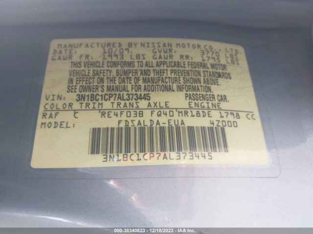 Photo 8 VIN: 3N1BC1CP7AL373445 - NISSAN VERSA 