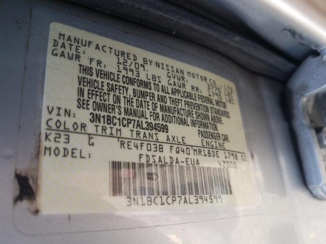 Photo 9 VIN: 3N1BC1CP7AL394599 - NISSAN VERSA S 