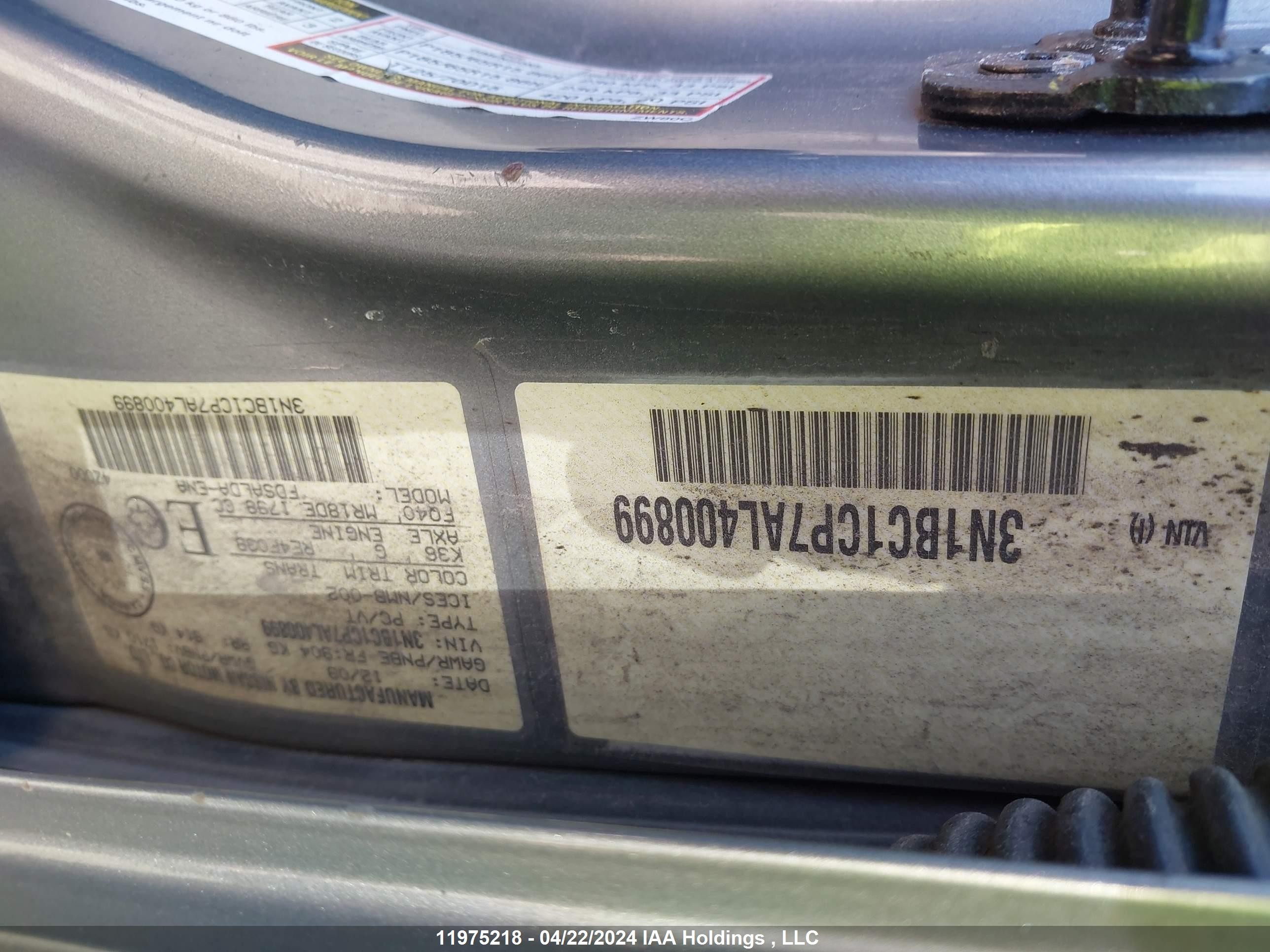 Photo 8 VIN: 3N1BC1CP7AL400899 - NISSAN VERSA 