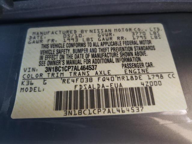 Photo 9 VIN: 3N1BC1CP7AL464537 - NISSAN VERSA S 