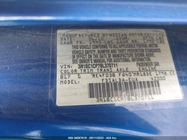 Photo 8 VIN: 3N1BC1CP7BL370711 - NISSAN VERSA 