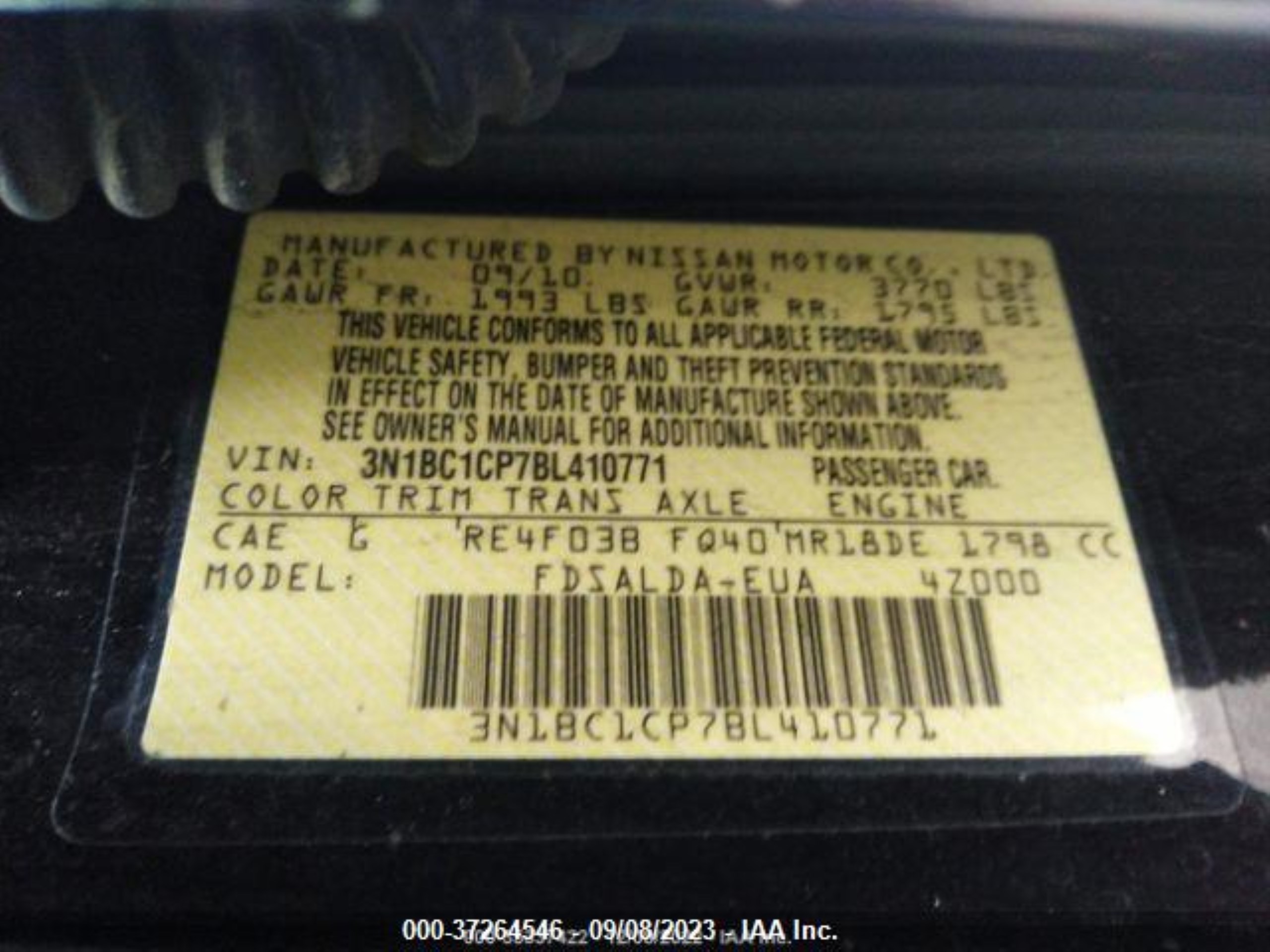 Photo 8 VIN: 3N1BC1CP7BL410771 - NISSAN VERSA 