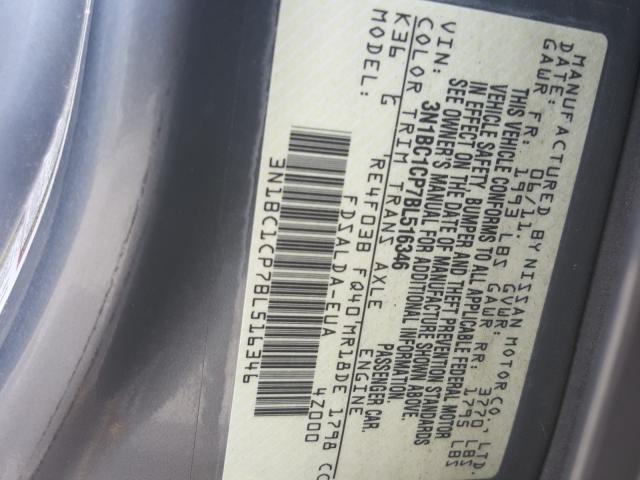 Photo 9 VIN: 3N1BC1CP7BL516346 - NISSAN VERSA S 