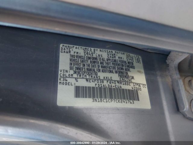 Photo 8 VIN: 3N1BC1CP7CK241763 - NISSAN VERSA 