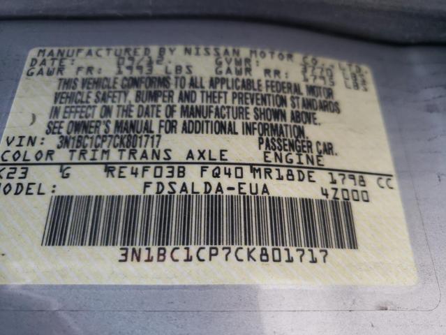 Photo 13 VIN: 3N1BC1CP7CK801717 - NISSAN VERSA 