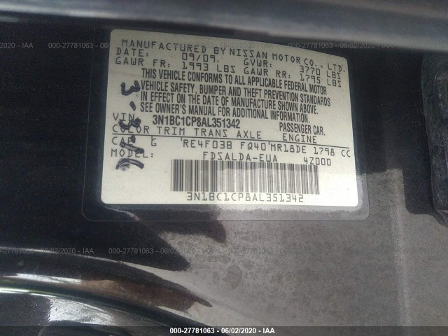 Photo 8 VIN: 3N1BC1CP8AL351342 - NISSAN VERSA 