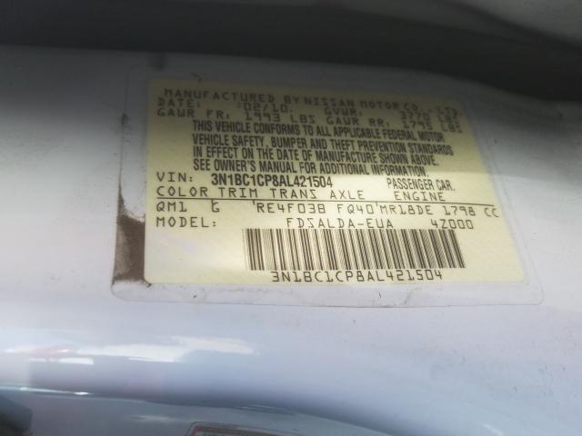 Photo 9 VIN: 3N1BC1CP8AL421504 - NISSAN VERSA S 