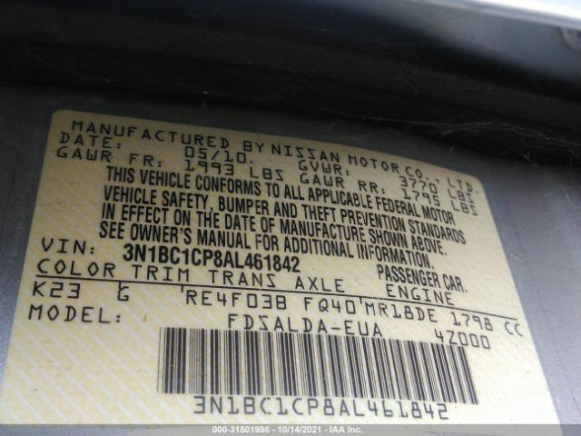 Photo 8 VIN: 3N1BC1CP8AL461842 - NISSAN VERSA 