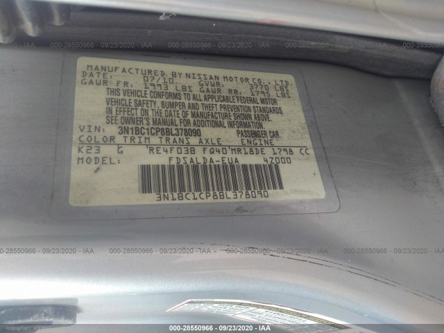 Photo 8 VIN: 3N1BC1CP8BL378090 - NISSAN VERSA 